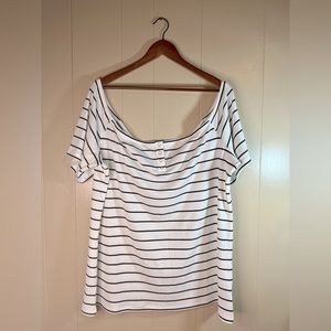 NWT Torrid Ribbed Off Shoulder Henley Tee